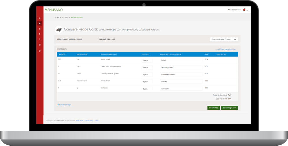 Recipe Costing